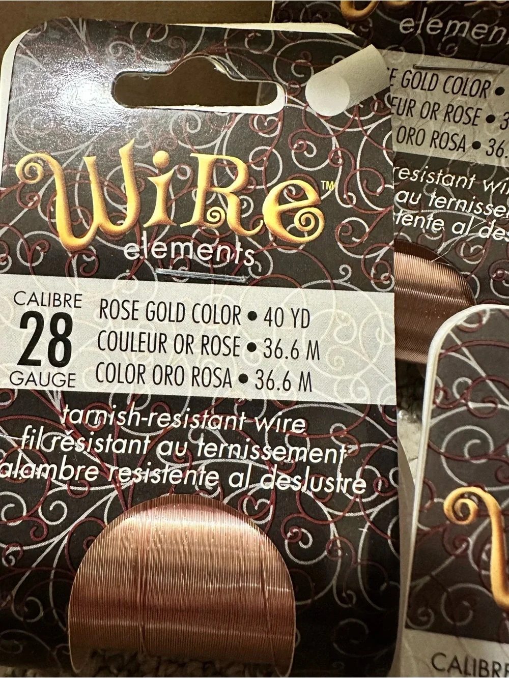 BeadSmith Wire Elements 28 Gauge Rose Gold Wire - 4 Spools
